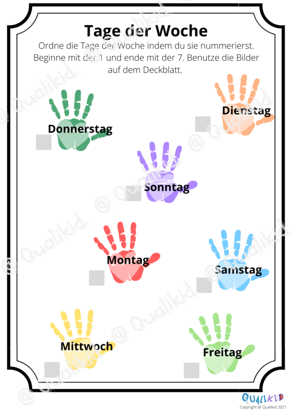 Druckbare Arbeitsblätter zu den Wochentagen – Bild 3