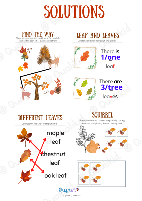 Printable Worksheets about the Autumn / Fall – Bild 7